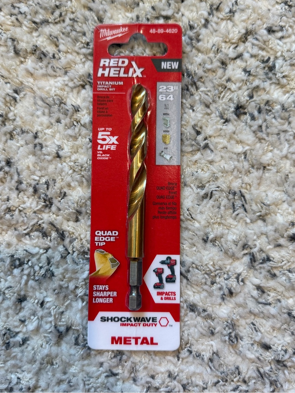 Milwaukee Helix Titanium Gold Metal Drill Bit - 23/64